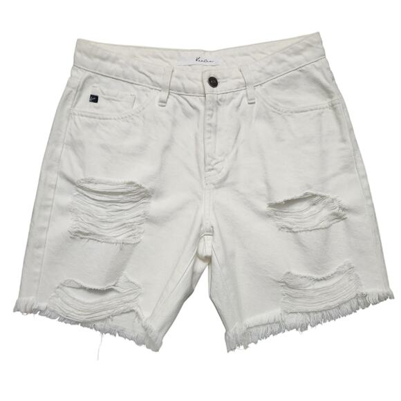 NWT KanCan White Distressed Shorts Size Medium - Picture 1 of 4